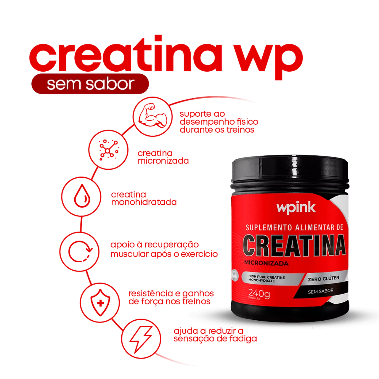 Creatina Sem Sabor - 240g