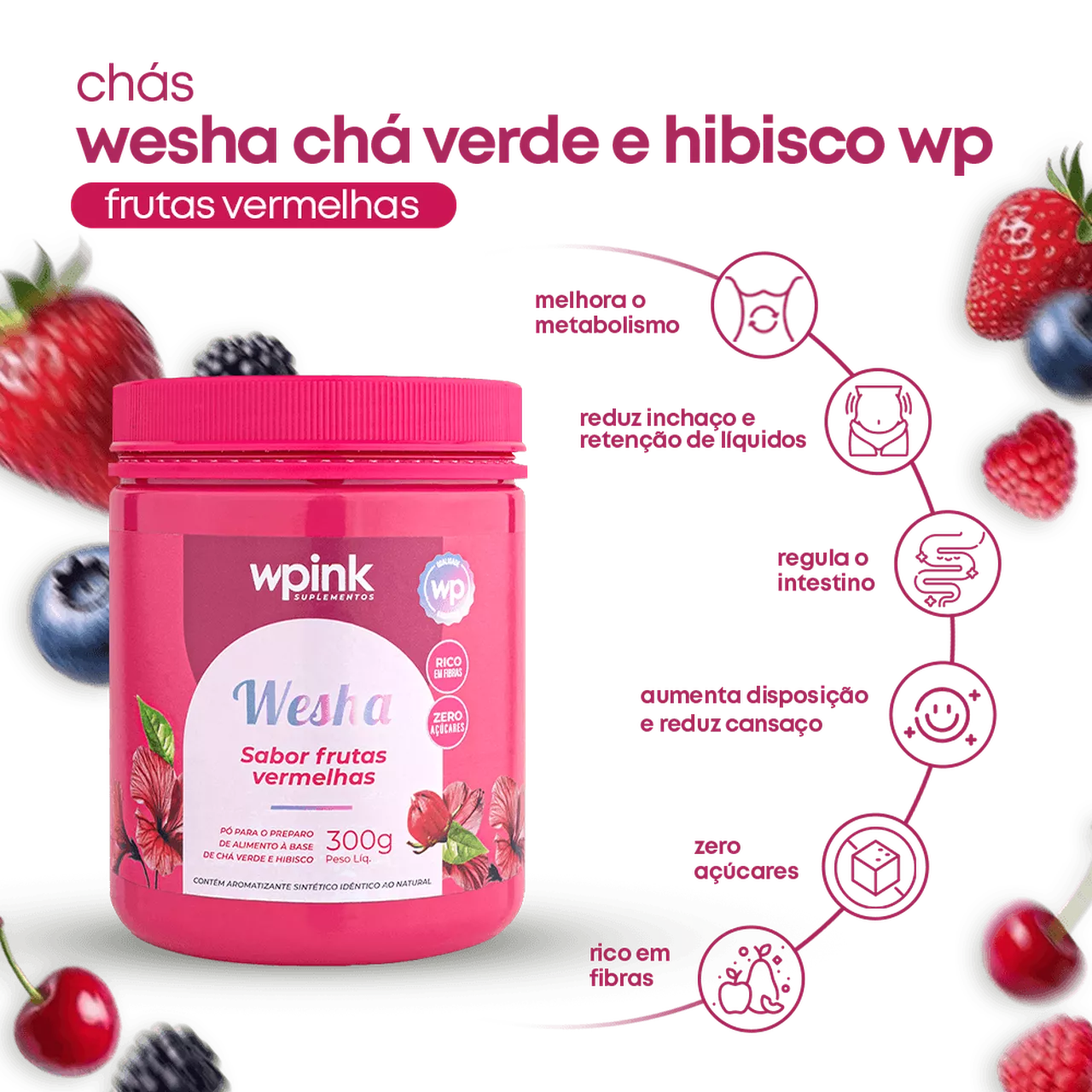 Wesha Chá Verde e Hibisco - 300g