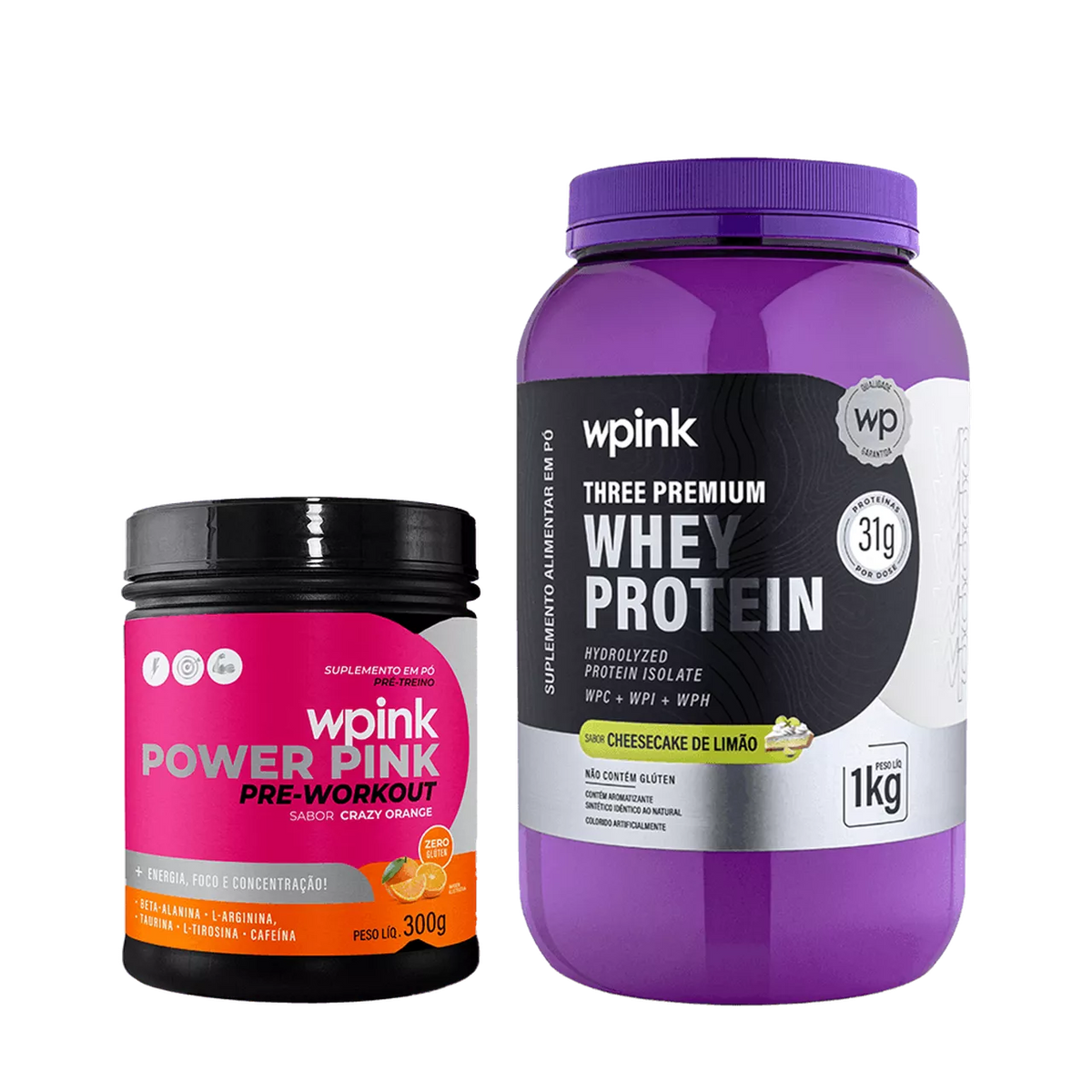 Whey Protein Cheesecake de Limão – 1 kg + Super Power Pink de Laranja – 300g
