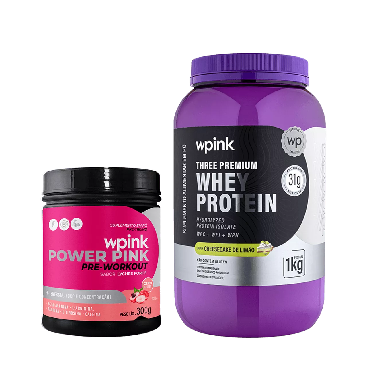 Whey Protein Cheesecake de Limão – 1 kg + Super Power Pink de Lichia – 300g