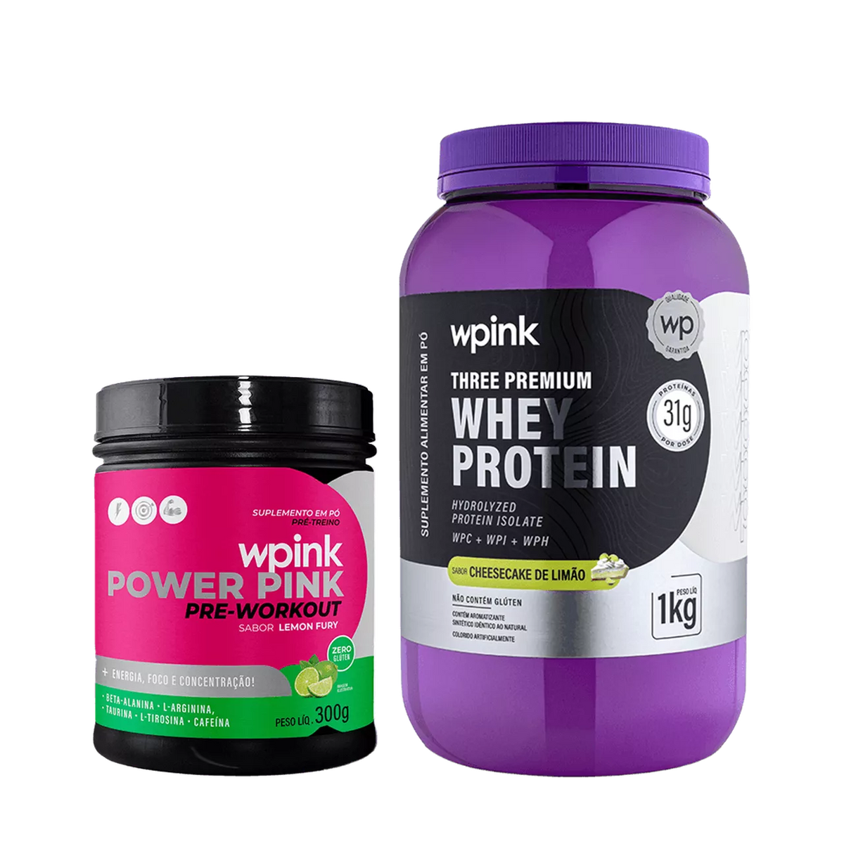 Whey Protein Cheesecake de Limão – 1 kg + Super Power Pink de Limão – 300g