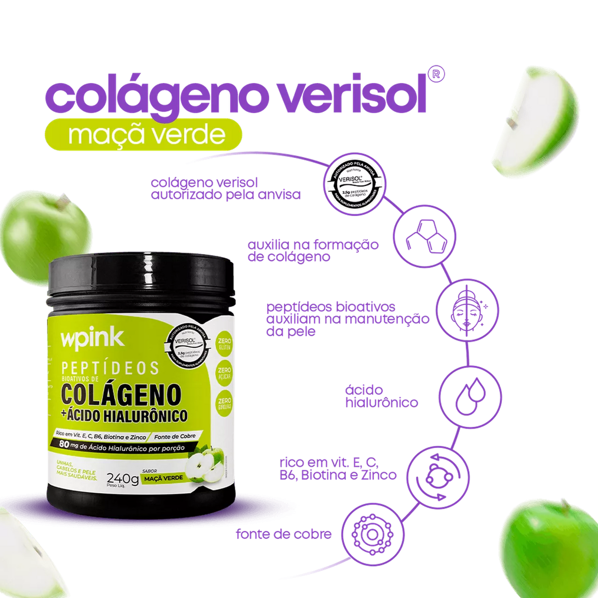 Colágeno de Maçã Verde - 240g - The Supply