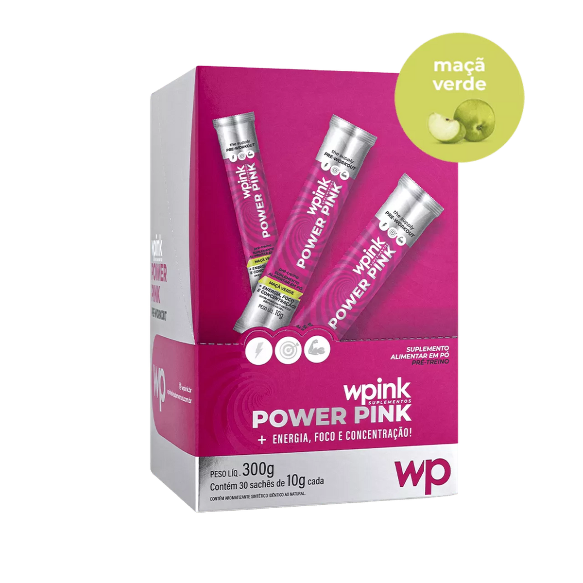 Power Pink de Maçã Verde - Pré-Treino – 300g